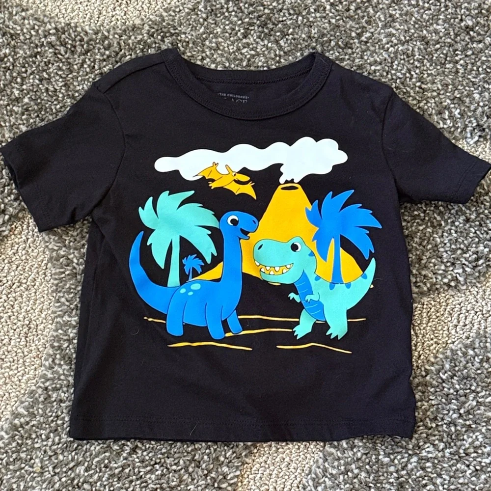 The Childrens Place Boys Dino Bear Car Short Long Sleeve Graphic Tee Lot 2 Pack